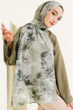 Alternative view of Printed Floral Patterned Shawl Hazel