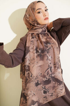 Alternative view of Printed Floral Patterned Shawl Camel