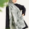 Printed Floral Patterned Shawl Khaki – Bild 2