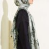 Printed Floral Patterned Shawl Khaki – Bild 3