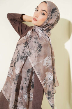 Alternative view of Printed Floral Patterned Shawl Sand Beige