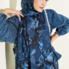 Printed Floral Patterned Shawl Navy Blue - Imagen 2
