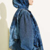 Printed Floral Patterned Shawl Navy Blue - Imagen 3