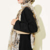 Printed Floral Patterned Shawl Oil Green – Bild 3