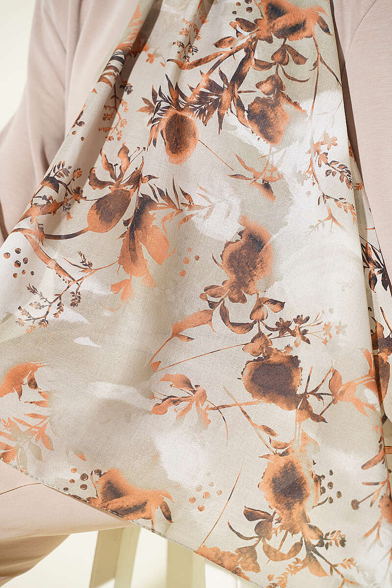 Printed Floral Patterned Shawl Aqua Green – Bild 4