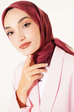 Batik Pattern Soft Crinkle Series Scarf Burgundy