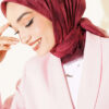 Batik Pattern Soft Crinkle Series Scarf Burgundy - immagine 2