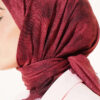 Batik Pattern Soft Crinkle Series Scarf Burgundy - immagine 4
