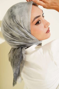 Batik Pattern Soft Crinkle Series Scarf Grey