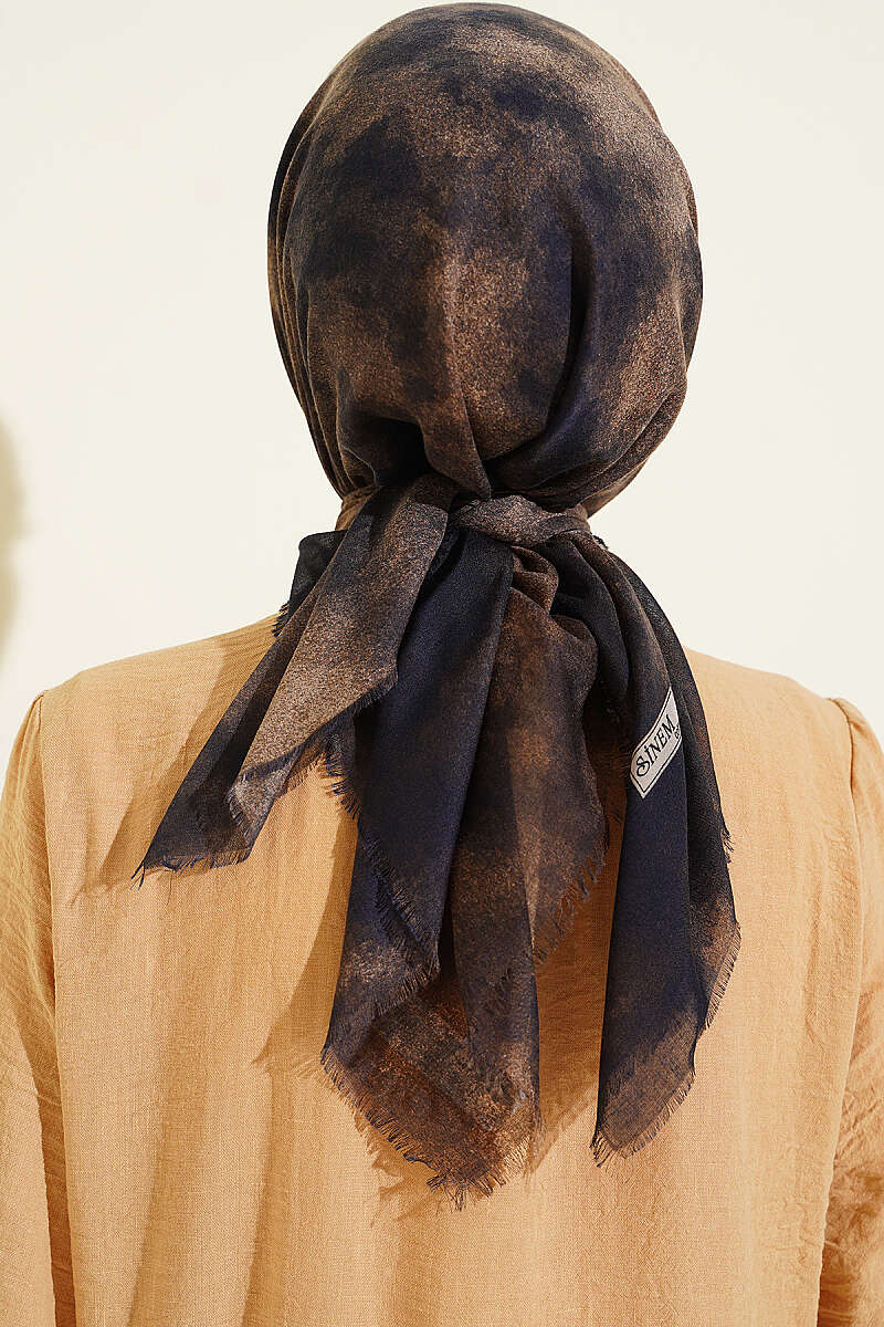 Batik Pattern Soft Crinkle Series Scarf Parliament Blue - immagine 3