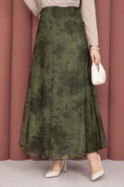 Alternative view of Batik Patterned Tulle Skirt Khaki