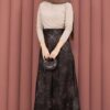 Batik Patterned Tulle Skirt Brown - Afbeelding 3