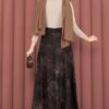 Batik Patterned Tulle Skirt Brown - Afbeelding 4