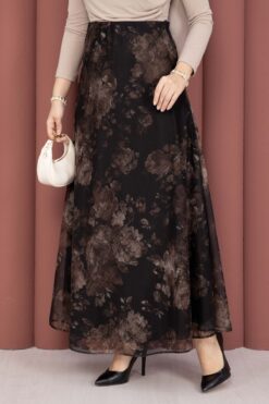 Alternative view of Batik Patterned Tulle Skirt Black