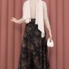 Batik Patterned Tulle Skirt Black - الصورة 4