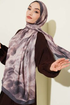 Batik Marbled Bamboo Crinkle Shawl Dark Brown