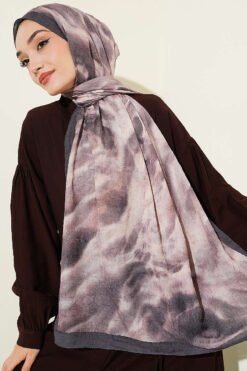 Alternative view of Batik Marbled Bamboo Crinkle Shawl Dark Brown