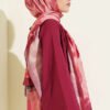 Batik Marbled Bamboo Crinkle Shawl Burgundy – Image 3