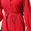 Baby Collar Embroidered Tie Shirt Red - الصورة 4