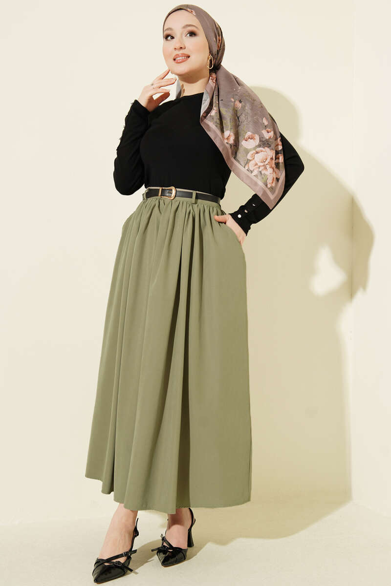 Belted Pocket Skirt Hazel – Image 2