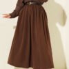 Belted Pocket Skirt Brown
