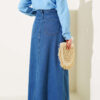 Wide Shawl Abaya Denim Blue - Afbeelding 3