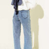 High-Waisted Wide Leg Denim Pants Light Blue - immagine 3