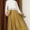 Belted Flared Tulle Skirt Oil Green - Imagen 2