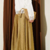 Belted Flared Tulle Skirt Oil Green - Imagen 3