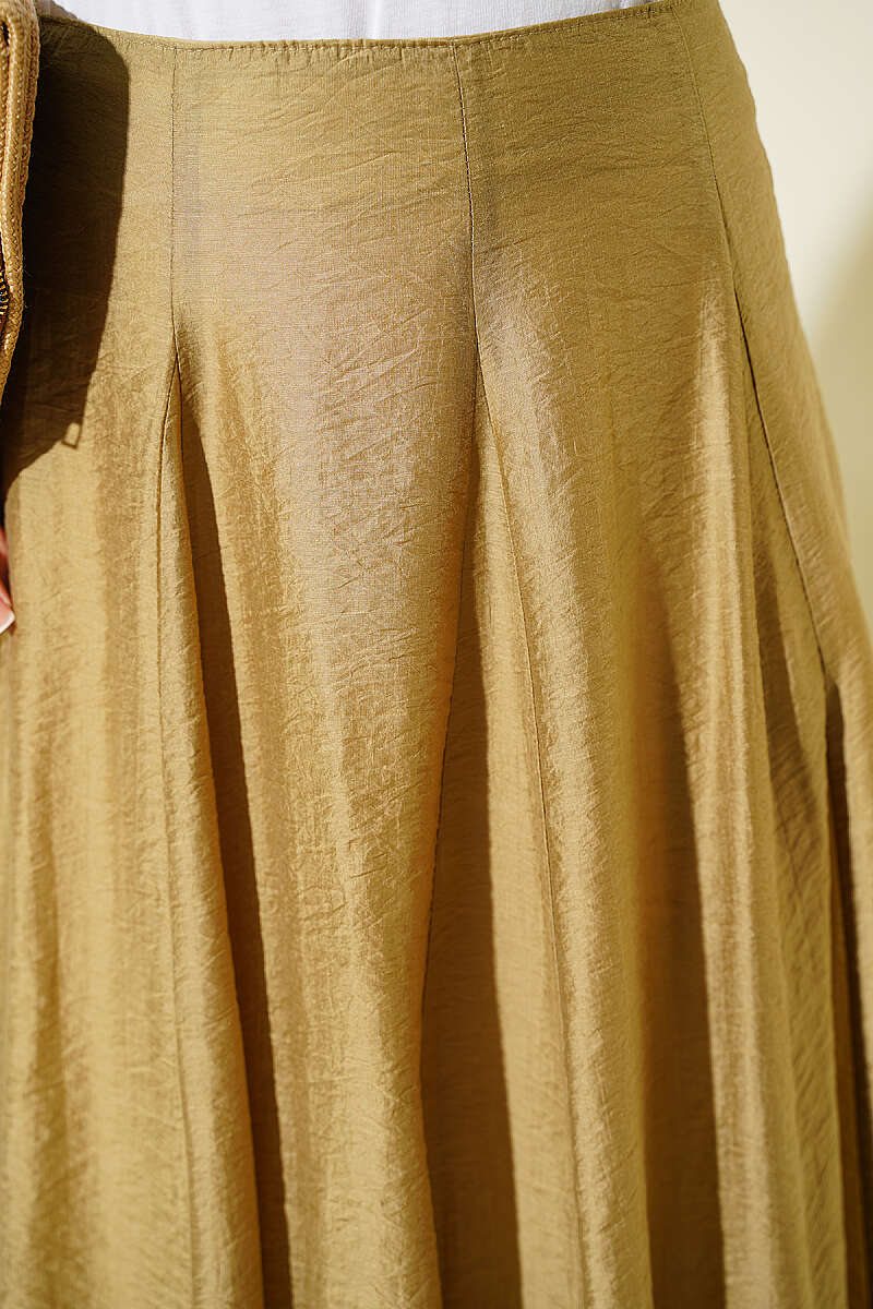 Belted Flared Tulle Skirt Oil Green - Imagen 4