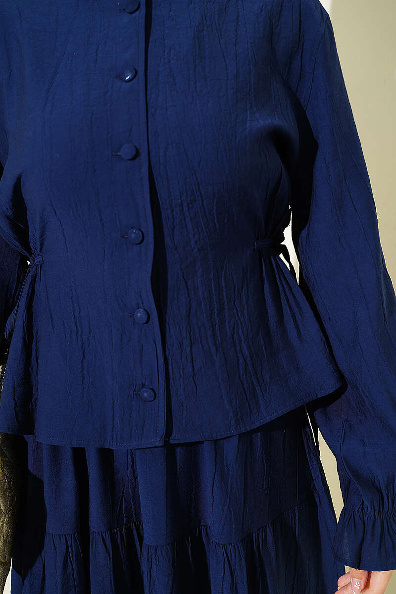 Belted Skirt Set Navy Blue - immagine 4