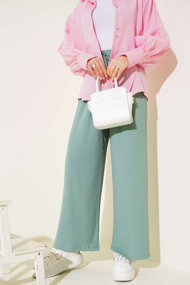 Belt Detail Pleated Trousers Hazel - Image 2