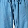 Wide-Legged Denim Pants with Belt Tie Light Blue – Image 4