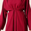 Belted Oversize Basic Dress Burgundy - Afbeelding 4