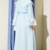 Dress with Belt Detail and Cape Baby Blue - Image 3