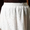 Embroidered Hem Edge Skirt with Elastic Waistband Ecru - الصورة 4