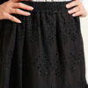 Embroidered Hem Edge Skirt with Elastic Waistband Black – Image 4