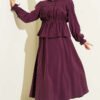 Belted Buckle Two-Piece Set Burgundy - immagine 5