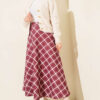 Elastic Waist Plaid Scuba Skirt Rose Dust - Image 2