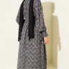 Ethnic Pattern Dress with Elastic Waistband Black - immagine 3