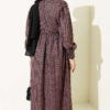 Houndstooth Pattern Dress with Elastic Waistband Rose Dust – Bild 3