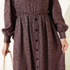 Houndstooth Pattern Dress with Elastic Waistband Rose Dust – Bild 4