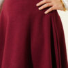 High-Waisted Flared Wool Blend Skirt with Elastic Waistband Burgundy – Bild 4