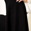 High-Waisted Flared Wool Blend Skirt with Elastic Waistband Black – Image 4
