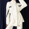 Elastic Waistband Two-Piece Set with Stripe Details White – Bild 2