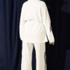 Elastic Waistband Two-Piece Set with Stripe Details White – Bild 3