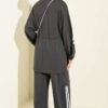 Elastic Waistband Two-Piece Set with Stripe Details Smoke - Image 3