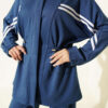 Elastic Waistband Two-Piece Set with Stripe Details Indigo - Image 4
