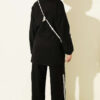 Elastic Waistband Two-Piece Set with Stripe Details Black - Image 4