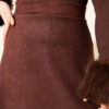 Belted Suede Flared Skirt Dark Brown – Image 4